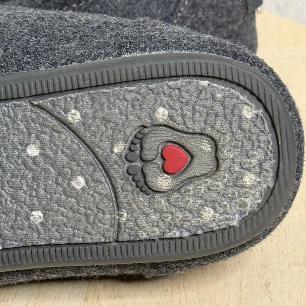 Skechers BOBS for Dogs Frenchie Boston Terrier Gray Felt Flats 34407 Womens‎ 8